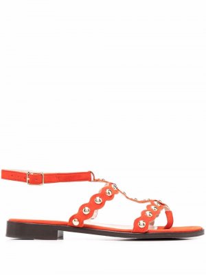 Studded open-toe sandals Tila March. Цвет: оранжевый