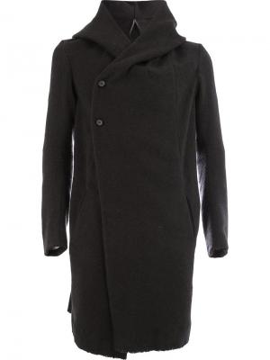 Асимметричное пальто Masnada. Цвет: черный