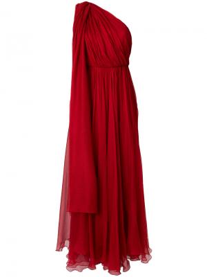Драпированное длинное платье Maria Lucia Hohan. Цвет: красный