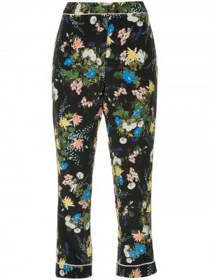 Floral cropped trousers Erdem. Цвет: черный
