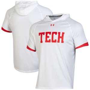Мужская белая толстовка с капюшоном для стрельбы по баскетболу Texas Tech Red Raiders, футболка регланами и производительностью Under Armour