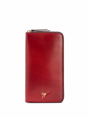 Top-zip logo wallet Giuseppe Zanotti. Цвет: красный