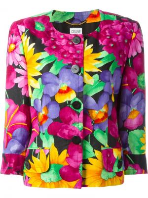 Пиджак с цветочным принтом Céline Vintage. Цвет: многоцветный