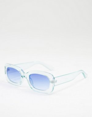 Голубые солнцезащитные очки в прямоугольной оправе стиле унисекс -Голубой Jeepers Peepers