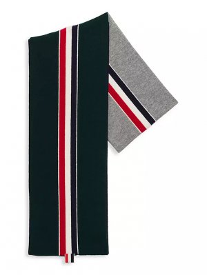 Полосатый шерстяной шарф , серый Thom Browne