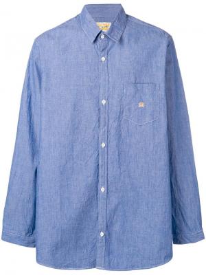 Однотонная рубашка на пуговицах Digawel. Цвет: синий