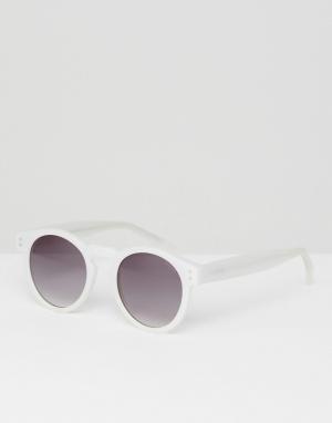Белые круглые солнцезащитные очки Clement Komono. Цвет: белый
