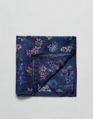 Платок для нагрудного кармана с цветочным принтом Ted Baker. Цвет: темно-синий