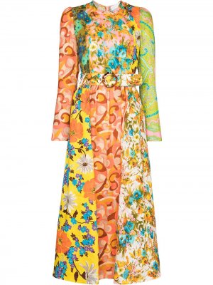 Платье Estelle с цветочным принтом ZIMMERMANN. Цвет: зеленый