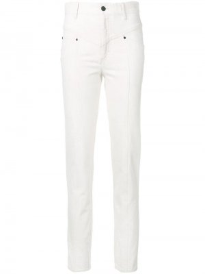 Зауженные джинсы с декоративной строчкой Isabel Marant. Цвет: белый