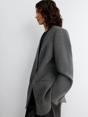 Пальто Sharp укороченное 12 STOREEZ. Цвет: темно-серый