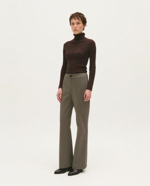 Женские прямые брюки с шоколадным принтом , коричневый Claudie Pierlot. Цвет: коричневый