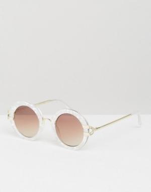 Круглые солнцезащитные очки Lovin Somedays. Цвет: белый