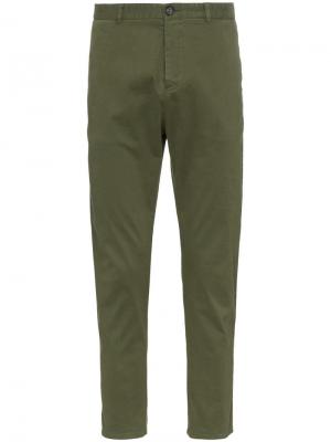 Укороченные брюки чинос с лампасами Lot78. Цвет: зеленый