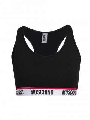 Спортивный бюстгальтер с логотипом , черный Moschino