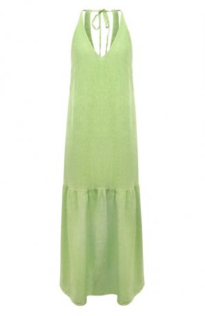 Льняное платье 120% Lino. Цвет: зелёный