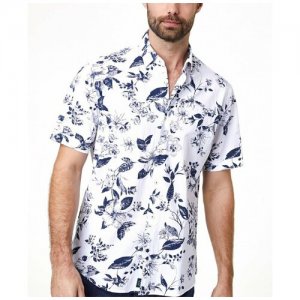 Мужская рубашка Pierre Cardin короткий рукав Denim Academy (53903/000/27168/9000 Размер L). Цвет: белый