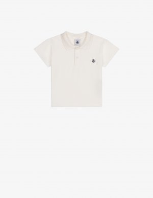 Хлопковая рубашка-поло , белый Petit Bateau
