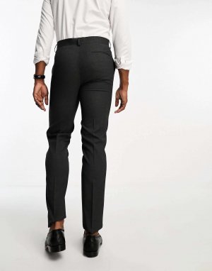 Темно-серые узкие костюмные брюки ASOS. Цвет: серый