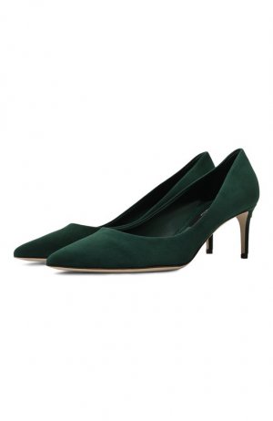 Замшевые туфли Cardinale Dolce & Gabbana. Цвет: зелёный