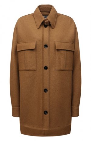 Шерстяная куртка MM6. Цвет: коричневый