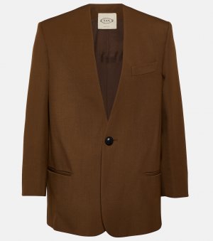 Шерстяной пиджак оверсайз Tod'S, коричневый Tod's