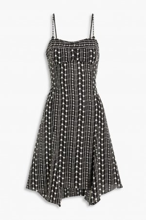 Асимметричное платье мини из хлопка и мусса с вышивкой DEREK LAM 10 CROSBY, черный Crosby