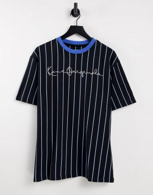 Черная футболка в тонкую полоску Originals-Черный Karl Kani