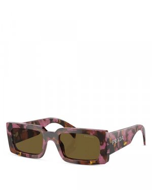 Солнцезащитные очки-подушки, 52 мм , цвет Brown Prada