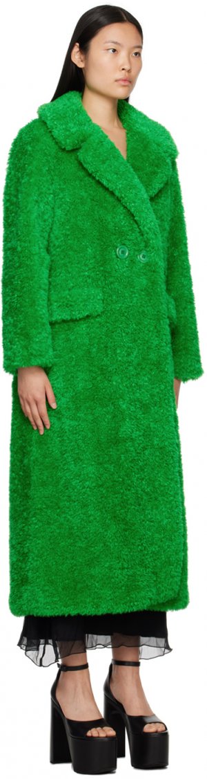 Зеленое пальто с зубцами Anna Sui