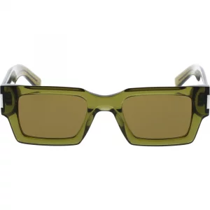 Солнцезащитные очки Rectangular Frame, зеленый Saint Laurent
