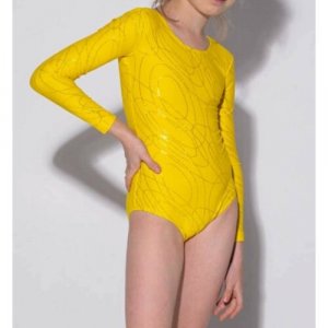 Купальник гимнастический , размер 38, желтый ALIERA. Цвет: желтый