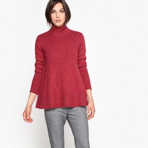 Пуловер-туника из шерсти и альпаки La Redoute Collections. Цвет: красный