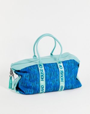 Синяя спортивная сумка с принтом логотипов -Голубой House of Holland