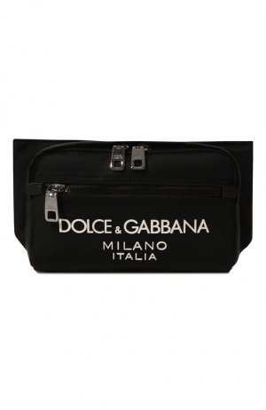 Текстильная поясная сумка Dolce & Gabbana. Цвет: чёрный