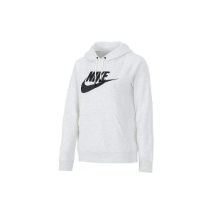 Sportswear Essential Logo Print Knit Hoodie Pullover Women Tops Gray BV4127-051 Nike
