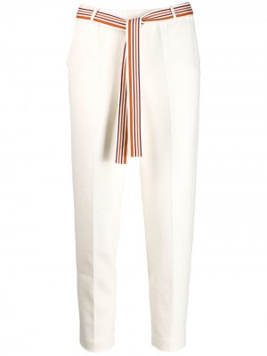 Укороченные брюки с поясом Loro Piana. Цвет: белый