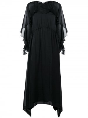 Длинное платье с оборками Irina Schrotter. Цвет: черный