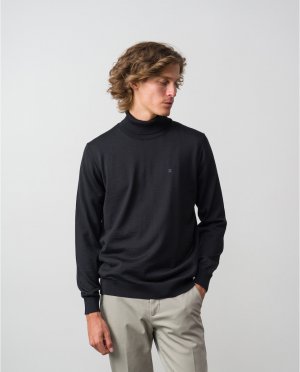 Мужской черный свитер с высоким воротником , Etiem. Цвет: черный