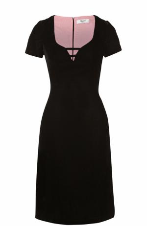 Приталенное платье-миди с коротким рукавом Blugirl. Цвет: черный