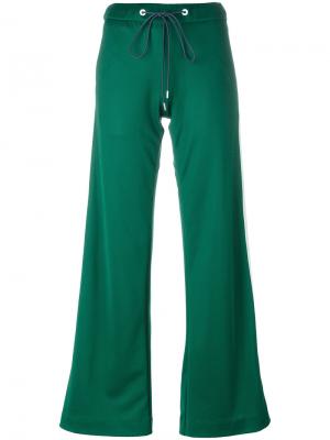 Расклешенные брюки с полосками по бокам Dondup. Цвет: зелёный