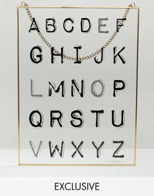 Стеклянная картина с алфавитом By Savvy. Цвет: мульти