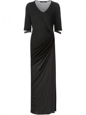Длинное драпированное платье Musée. Цвет: чёрный