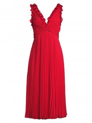 Плиссированное платье-миди Alessandra с V-образным вырезом , красный Ungaro