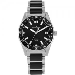 Наручные часы JACQUES LEMANS High Tech Ceramic, черный, серебряный. Цвет: черный