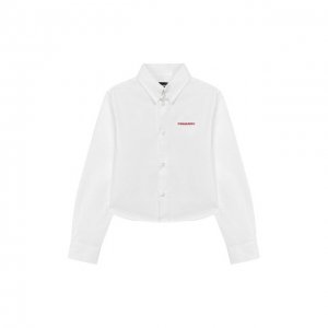 Хлопковая блуза Dsquared2. Цвет: белый