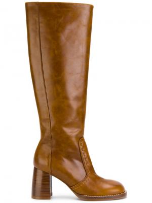 Heeled knee boots Joseph. Цвет: коричневый