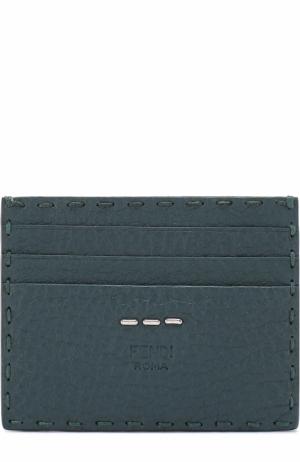 Кожаный футляр для кредитных карт Selleria Fendi. Цвет: бирюзовый