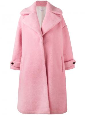 Пальто с контрастными пуговицами Olympia Le-Tan. Цвет: розовый и фиолетовый