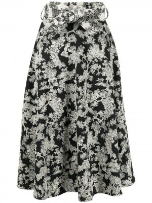 Расклешенная юбка миди с цветочным принтом Antonio Marras. Цвет: черный